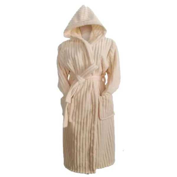 Sleep Lounge Women's Plus Size Warm Winter Women Hooded Bathrobe Candy Bar Coral Fleece Nightgown Absorbent Quick Drying Breathable Skin Friendly - view 7