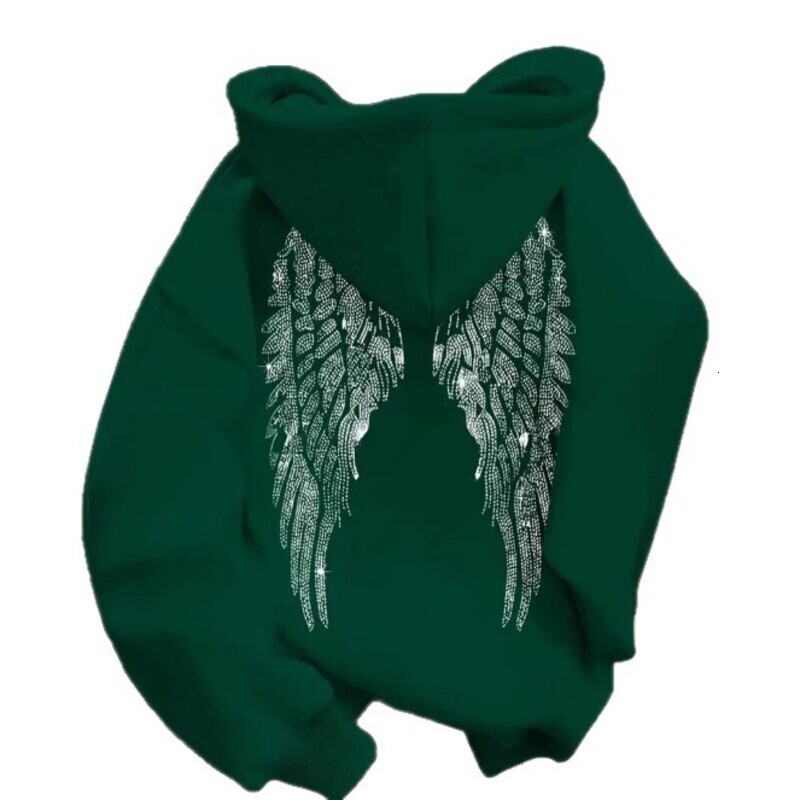 2026 new Trend: Simple Design Wing Print Sweatshirt, Casual Loose Pullover Jacket - view 6