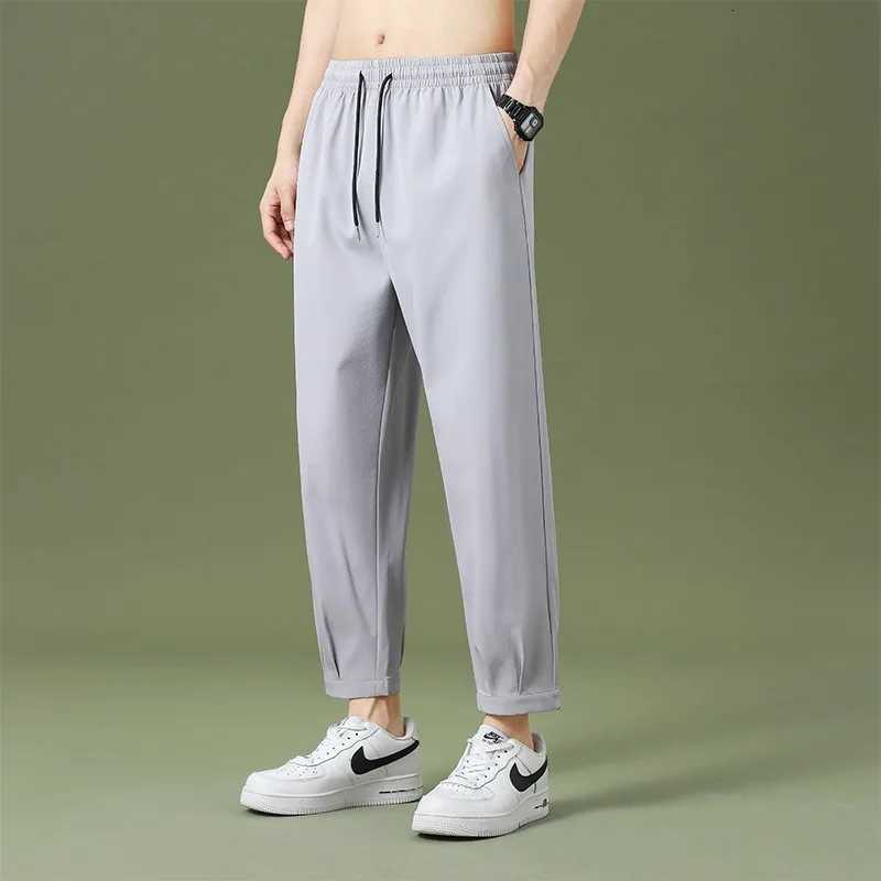 Men's Pants Men's dr1 Ice Silk Casual Pants Thin Loose Jogger Trousers Straight Ankle Length Sports Sweatpants D260924 - view 5