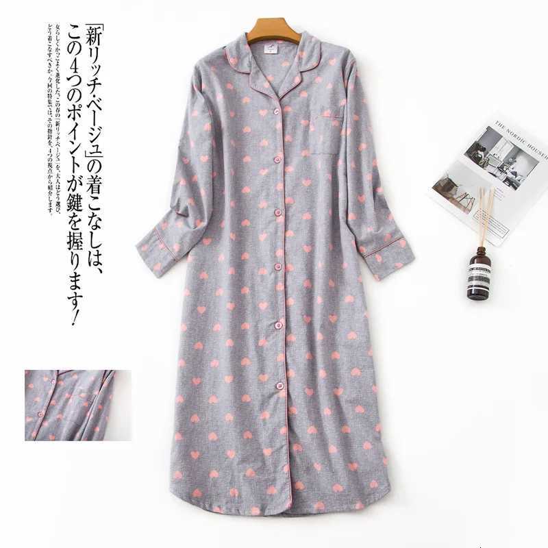 Lounge Women's Sleep Autumn And Winter Nightgowns for Women Cotton Flannel Long Sleep Shirt Long Sleeve Nightshirt Button Down Pajamas Sleepdress