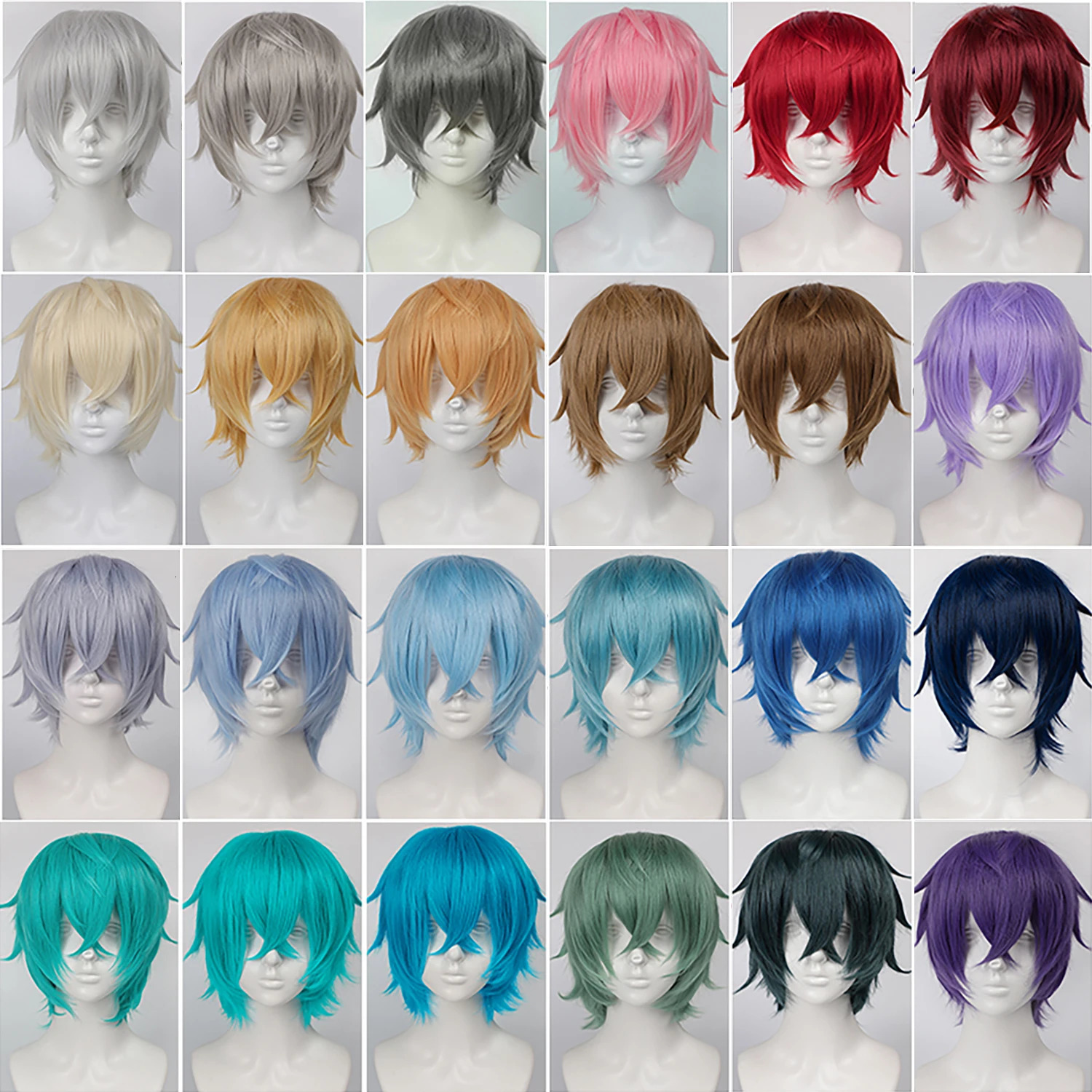 Short Straight Cosplay Synthetic Wig With Bangs 14 Inch Universal Cosplay Wigs Daily Handmade Animation Games Short Hair 260922