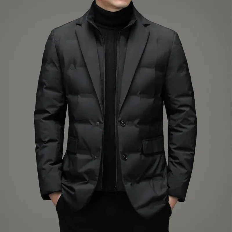 High Quality Down Jacket Men Winter Business Casual Fashion Handsome Duck Down Medium Long Down Jacket 260923 - view 3
