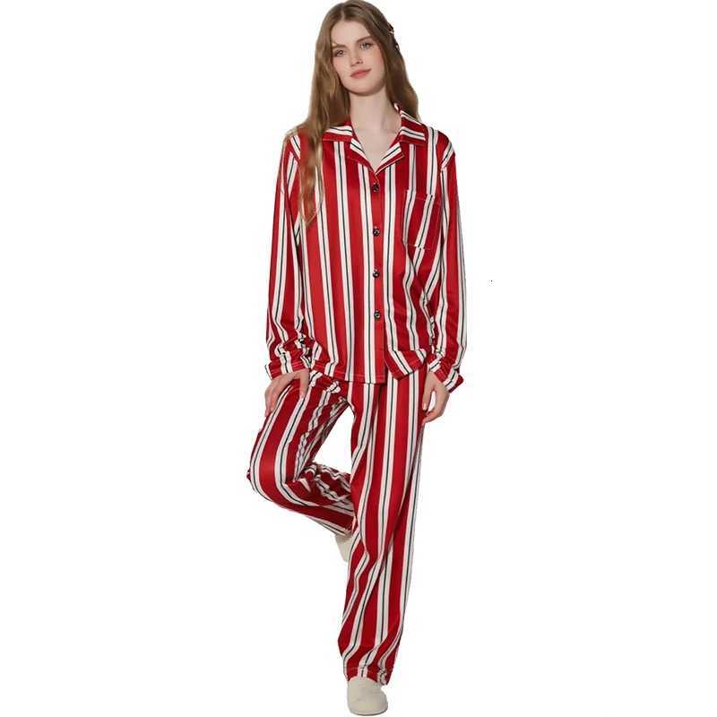 Women's Sleep Lounge 2-piece women's sleepwear long sleeved pants home wear spring and autumn winter striped pattern cardigan set H260924 - view 7