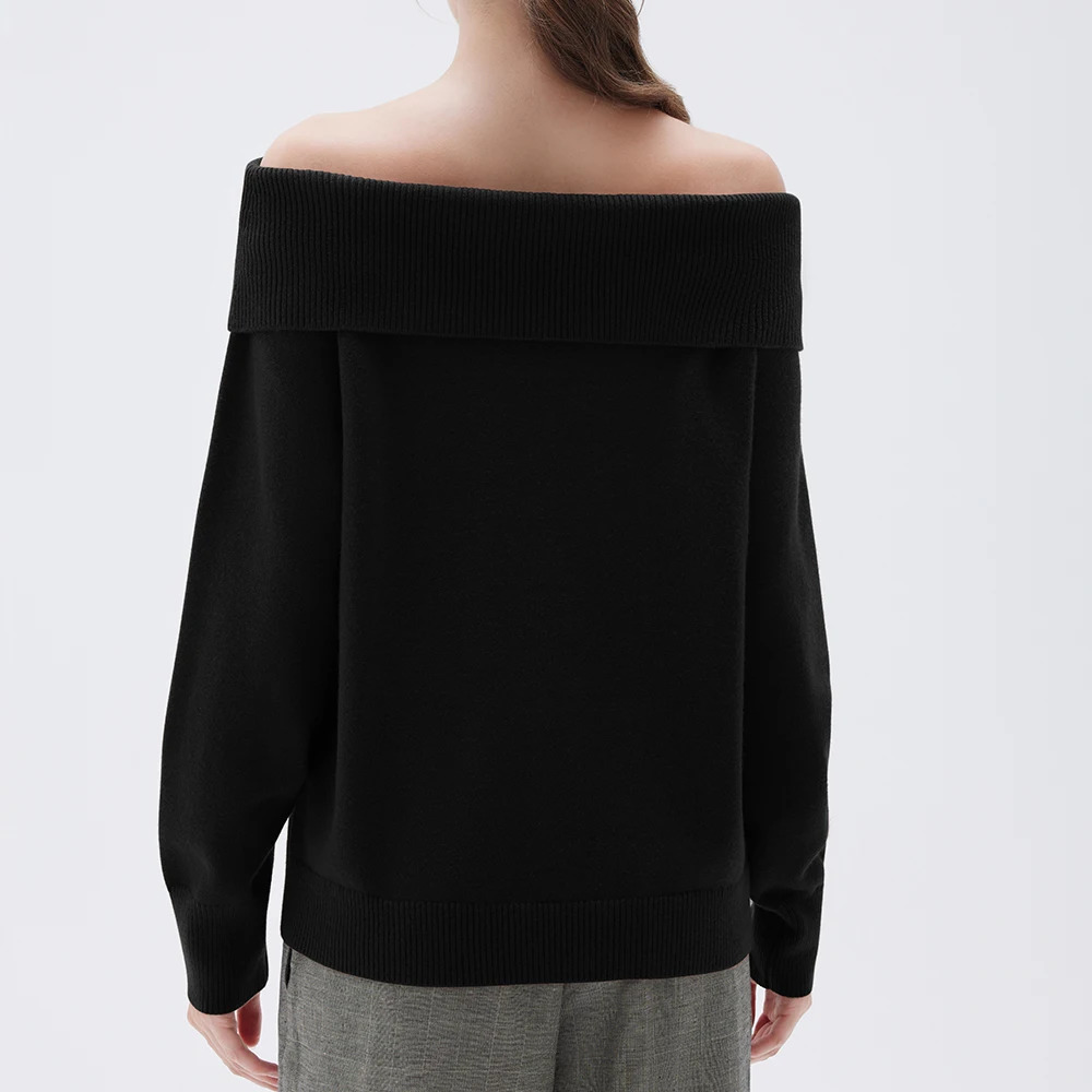 Long Sleeve Knitted Pullover Women Thick Off Shoulder Top Korean Fashion Sweater Loose Casual Autumn Winter Outwear Pull Women 260924 - view 3