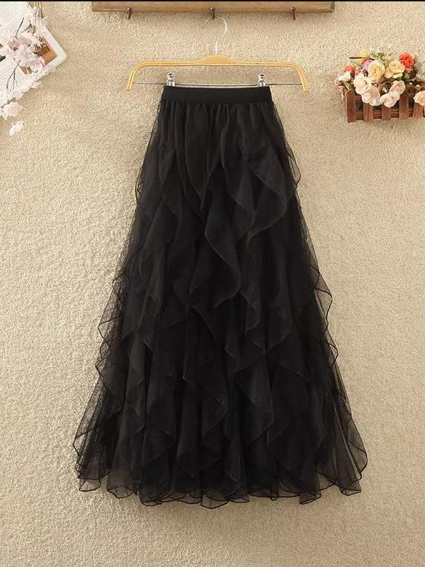 Elastic Waist Ruffled Half Length Women's Street Style Cake Skirt Loose Fit Summer Collection 2025 China Origin - view 4