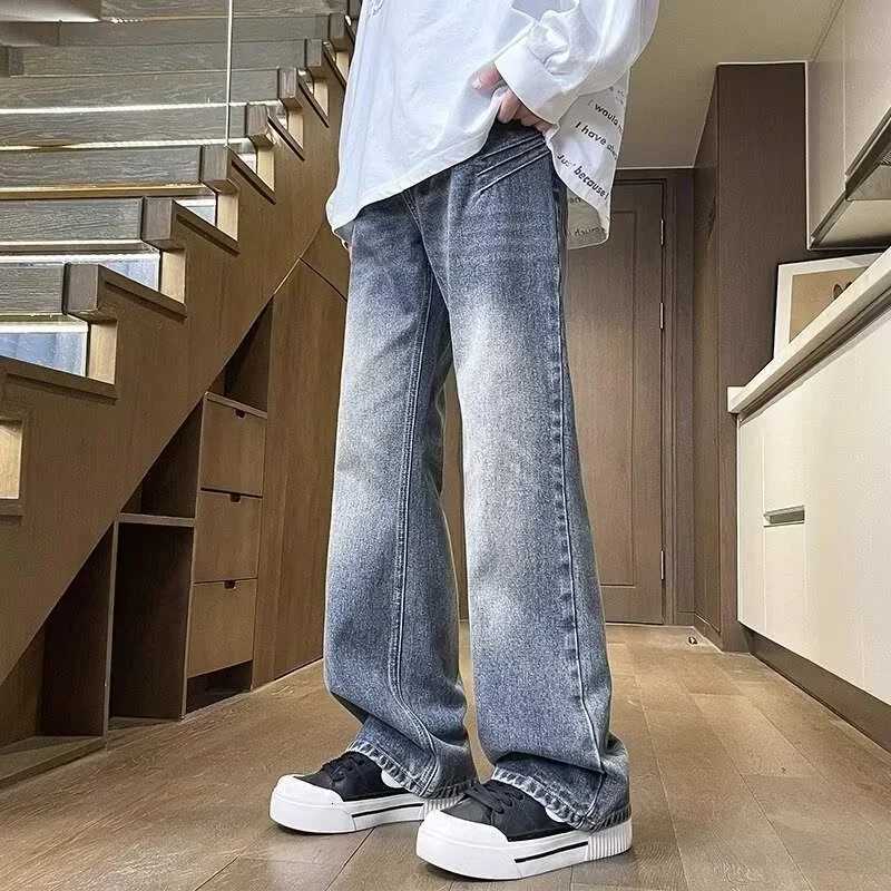 Men's Jeans 2026 New Distressed Gradient Wide-leg Jeans For Men Hip Hop Fashion Baggy Drape Denim Trousers Y2K Streetwear Straight Jean H260924 - view 4