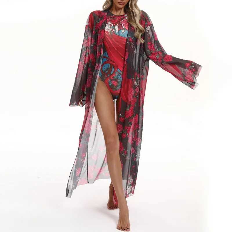 Sleep Lounge Women's One Piece Cover Up Beach Kimono For Women Swimsuit Cover Up Wrap Dresses Seaside Bathing Suits Beachwear (excluding Swimsuit - view 3