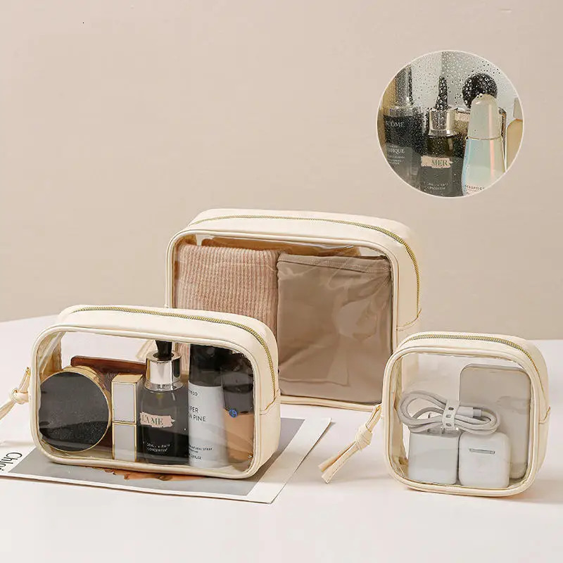 1/3PCS Waterproof Cosmetic Bag Portable Cosmetic Storage Bag Large Capacity PVC Transparent Wash Bag Travel Storage Bag 260923