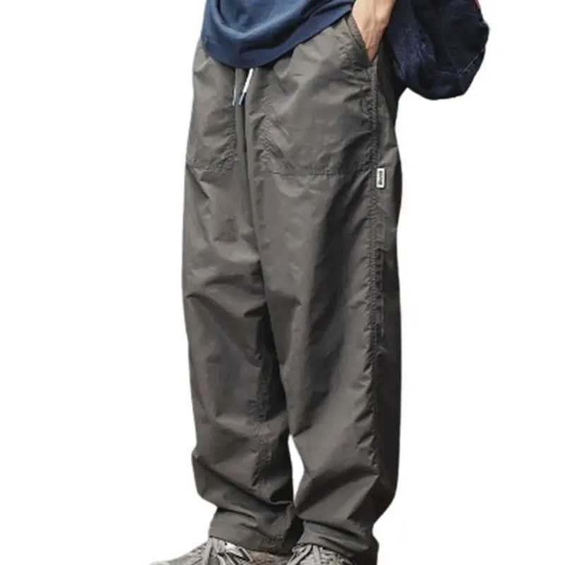 Men's Pants Elegant Fashion Harajuku Slim Fit Male Clothes Loose Casual All Match Sports Pants Solid Pockets Straight Leg Wide Leg Pants D260924 - view 7