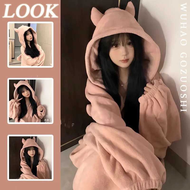 Lounge Women's Sleep Demon Robe Couples Matching Pajamas Sweatshirts Hoodies Pullovers Fluffy Pajamas Kigurumi Homewear Long Sleeve Thicken Overs - view 4