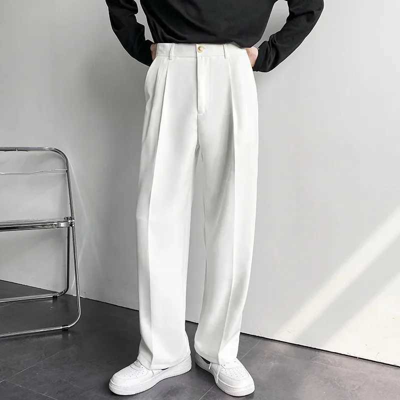 Men's Pants 2025 New Men Straight Pants Fashion Korean Loose Suit Trousers Casual Draped Baggy White Wide Pant Male Streetwear D260924