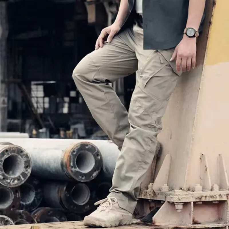 Men's Jeans Men's Tactical Cargo Pants Classic Outdoor Hiking Tactical Joggers Pants Waterproof Multi Pocket Trousers H260924 - view 7