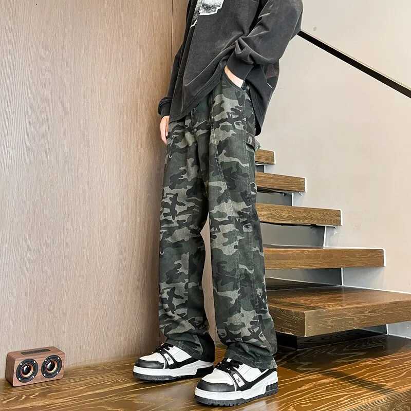 Men's Jeans Camouflage Jeans Men Straight Pants Patchwork Male Jean Fit Patchwork Streetwear Men's Trousers Denim Large Size Hip Hop H260924 - view 5