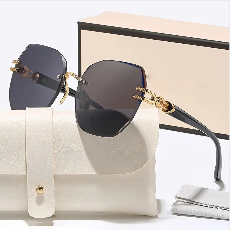 Luxury Brand Designer Sunglasses European And American Style Ins Fashion Frameless Cut-Edge Gradient Sunglasses, Light Luxury, Elegant, Unique, Trendy - view 3