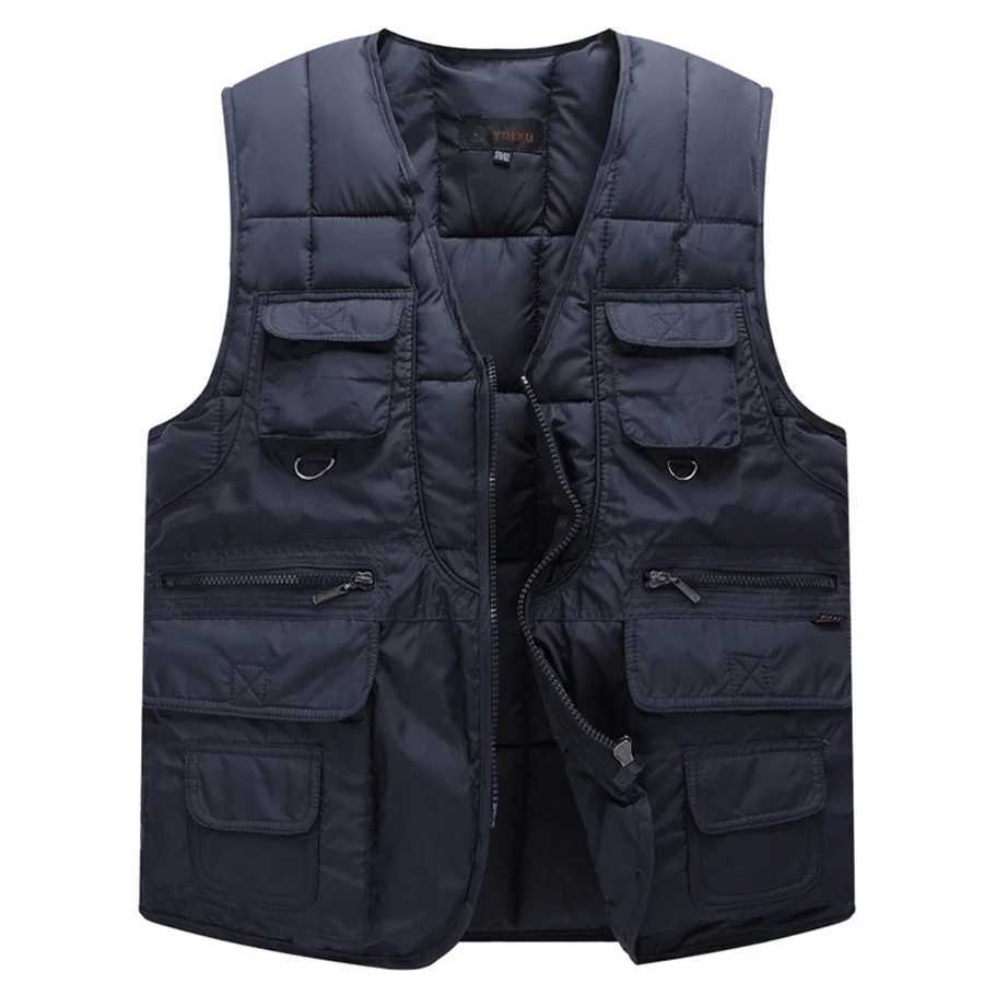 Jackets Hoodies 2027 Men's Outdoor Cotton Padded Vest Multi-pockets Design Men Outdoor Casual Vests Autumn Winter Warm Zipper Sleeveless Jacket 4 - view 3