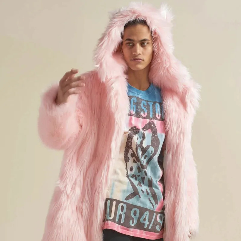 Men Faux Fur Outerwear Solid Hooded Jackets Long Sleeve Coat Loose Winter Pockets Casual 2025 Spliced Slight Strech 260923 - view 3