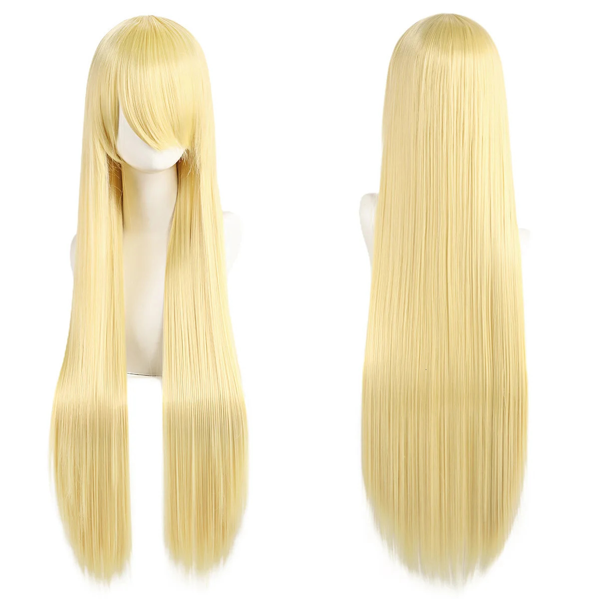 80cm Long Synthetic White Purple Cosplay Wigs Green Hair Straight Silver Wig Pink Hairpiece Lolita Wig with Bangs 260922 - view 6