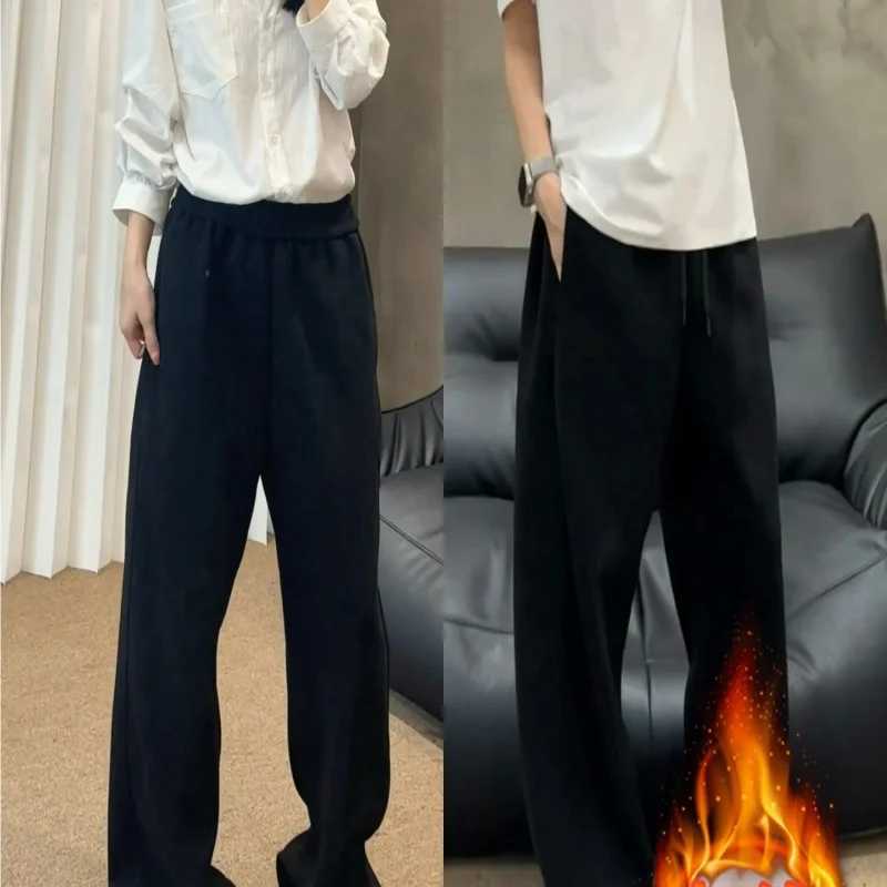 Men's Pants velvet casual sweatpants for men in autumn and winter loose straight leg heavy weight and thick pants D260924 - view 4