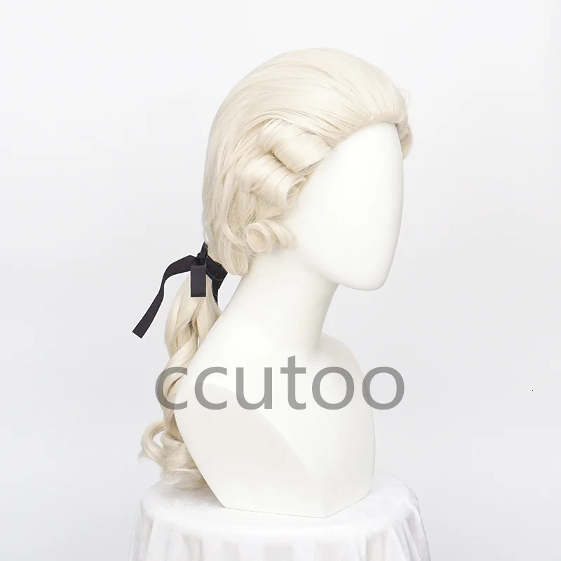 ccutoo Synthetic Lawyer Judge Baroque Curly Costume Wigs Deluxe Historical Long Blonde Cosplay Wig For Halloween Wig Cap 260922 - view 3