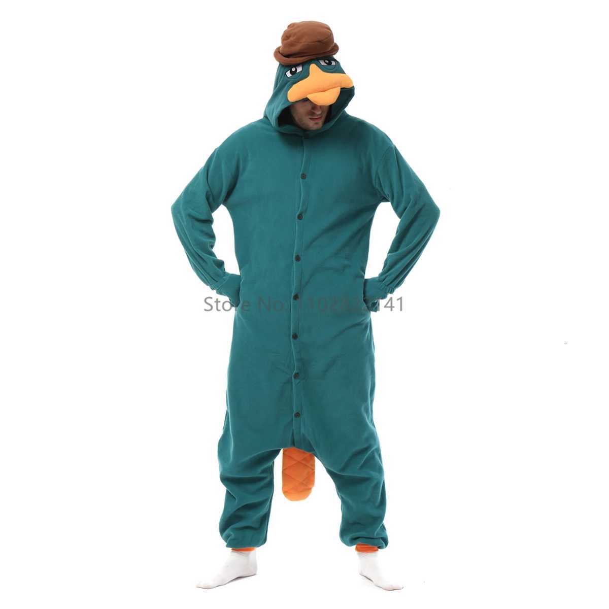 Sleep Lounge Women's Favofans Adult Halloween Onesie Cartoon Green Duck Pajamas For Women Men Animal Kigurumi Pyjamas Homewear Cosplay Party Cost - view 4