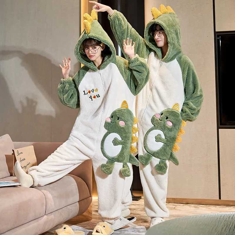 Lounge Women's Sleep Halloween Pajamas Flannel Women Anime Onesies Adults Animal Overalls Thicken Homewear Men Warm Winter Sleepwear Fleece Jumps - view 7