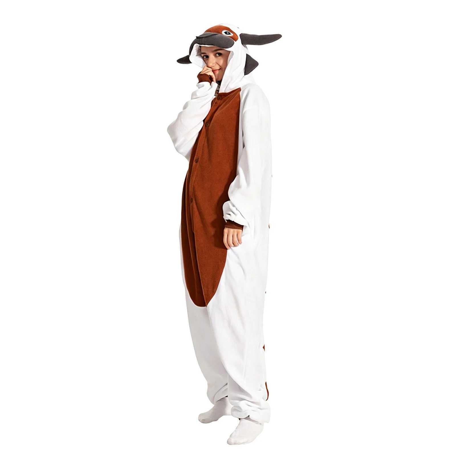 Sleep Lounge Women's Adult Animal Kigurumi Onesie Hooded Fleece Cartoon Animal Pajamas One Piece Jumpsuit Halloween Cosplay Sleepwear Home Lounge - view 3