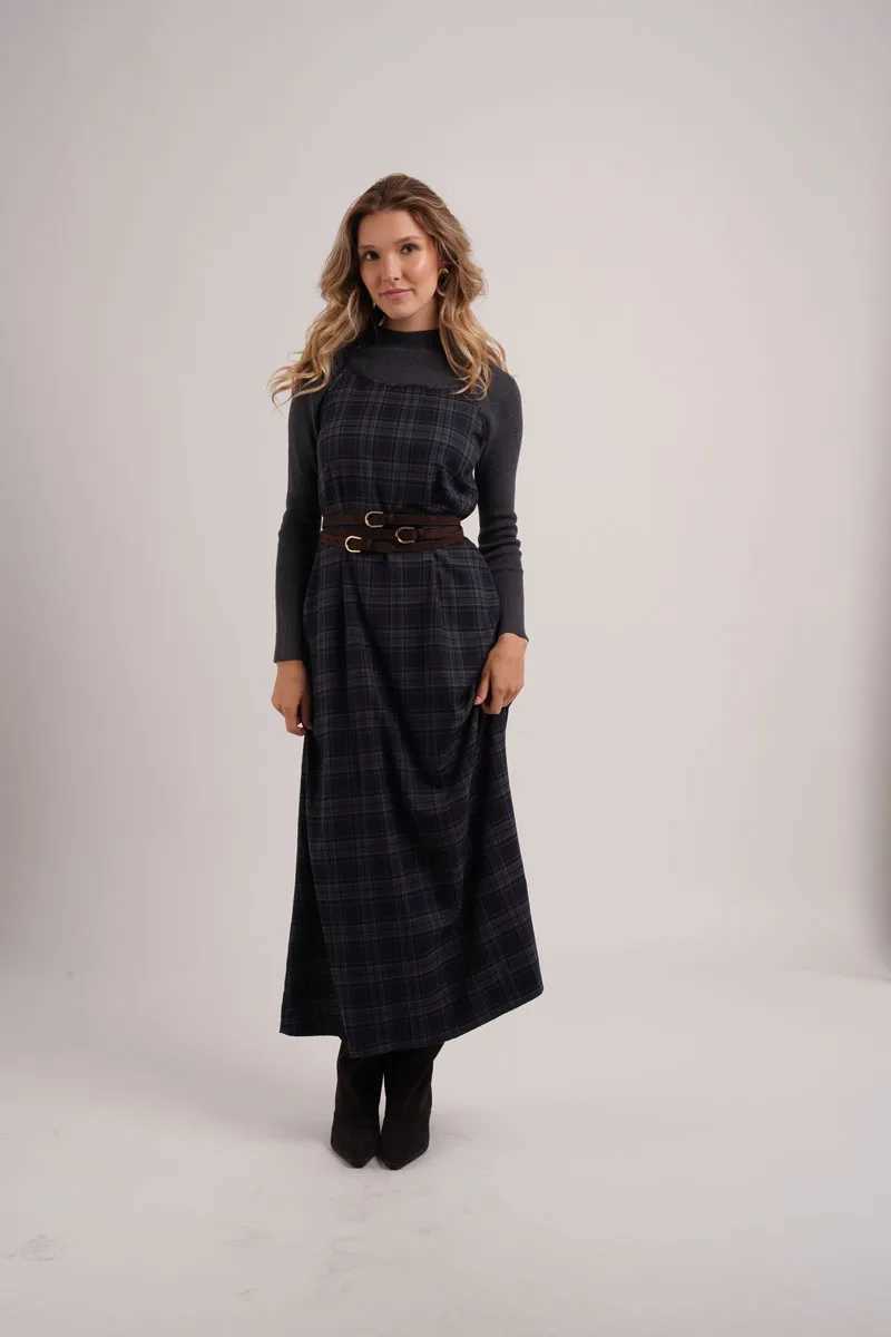Lounge Women's Sleep AS AW26 Fashion Plaid slip dress match knit wide-rib cardigan Knit mockneck top woman clothesC260924 - view 3