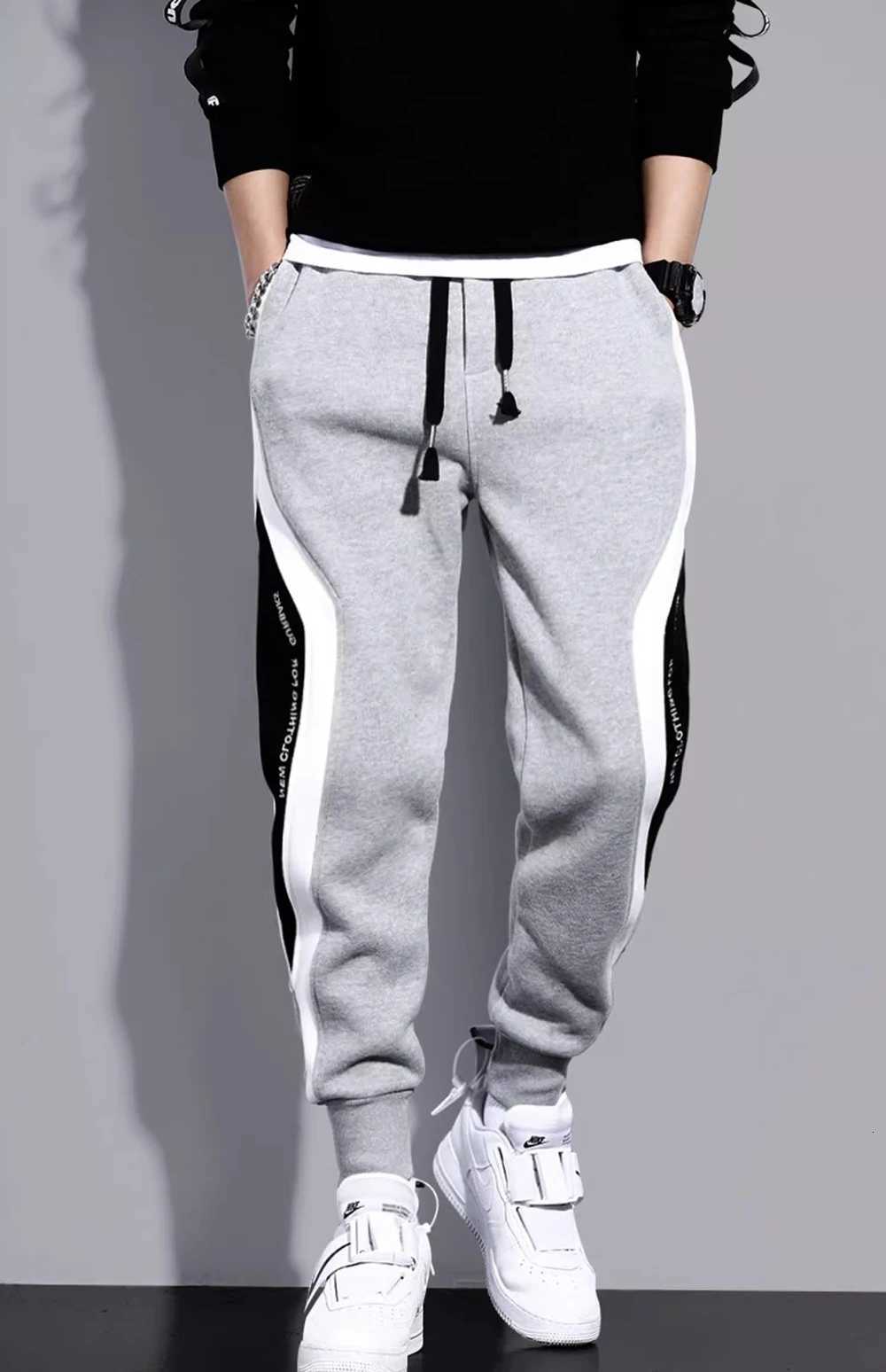 Men's Pants Spring Autumn Men's Sports Pants Male Loose Fitting Leggings Patchwork Running Training Casual Pants Fashion Outfit Trousers D26 - view 4