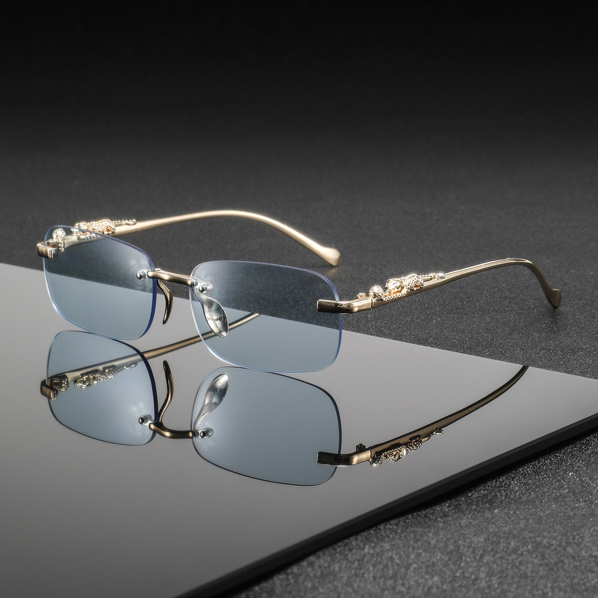 High-End Designer Sunglasses Frameless Trendy Sunglasses Uv400 Unisex European And American Fashion Sunshade Glasses - view 4