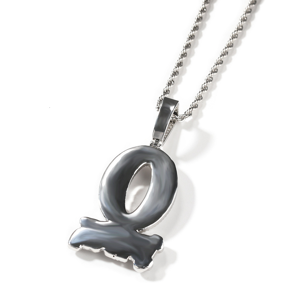 Hip Hop Rapper Jewelry Iced Out Letter Pendant Necklace Fully Lab O BLOCK Gold Silver Plated Charm Pendant for Men Women - view 5