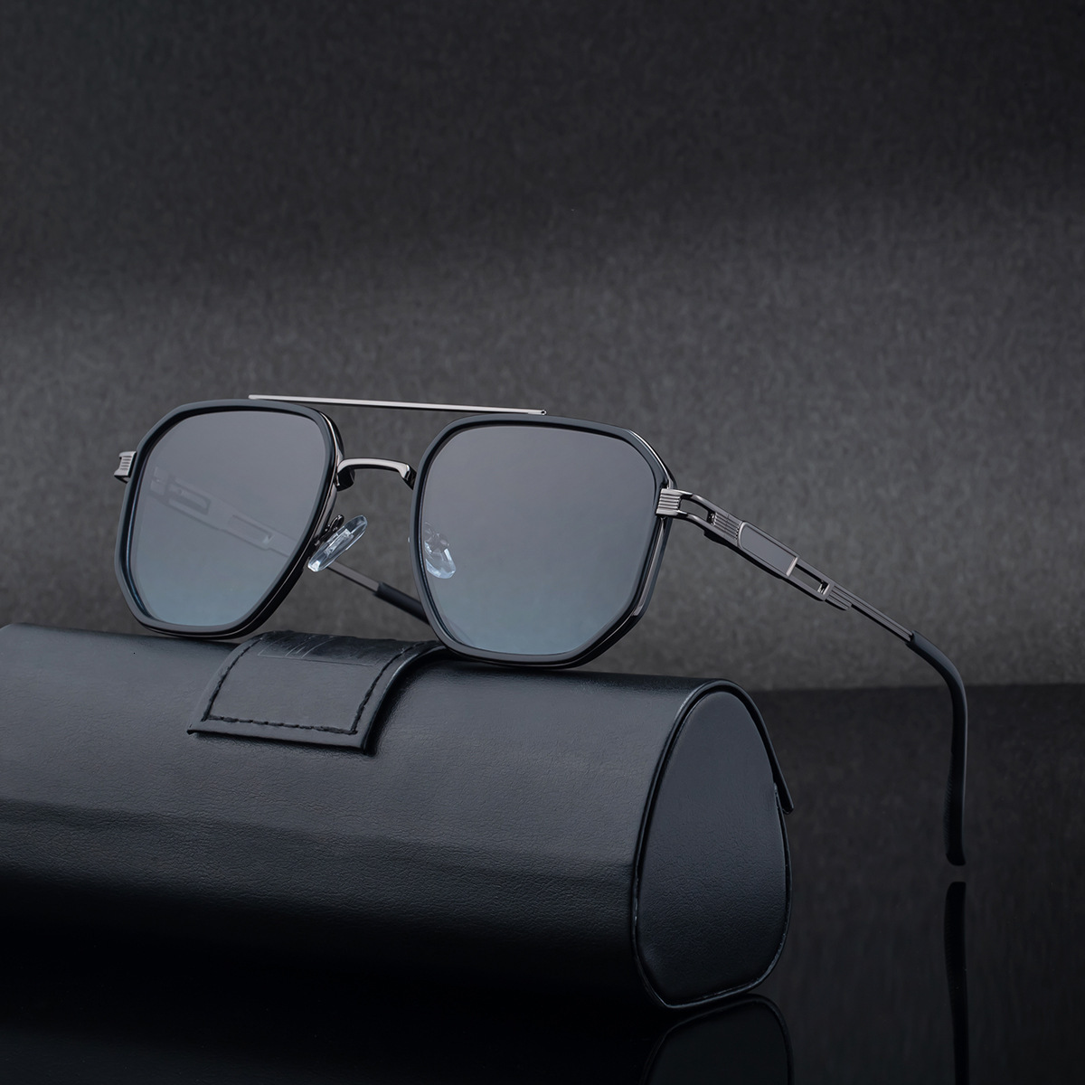 Luxury Fashion Designer Sunglasses 2026 New European And American Fashion Square Large Frame Polarized Double Beam Outdoor Sun Protection Sunglasses F - view 5