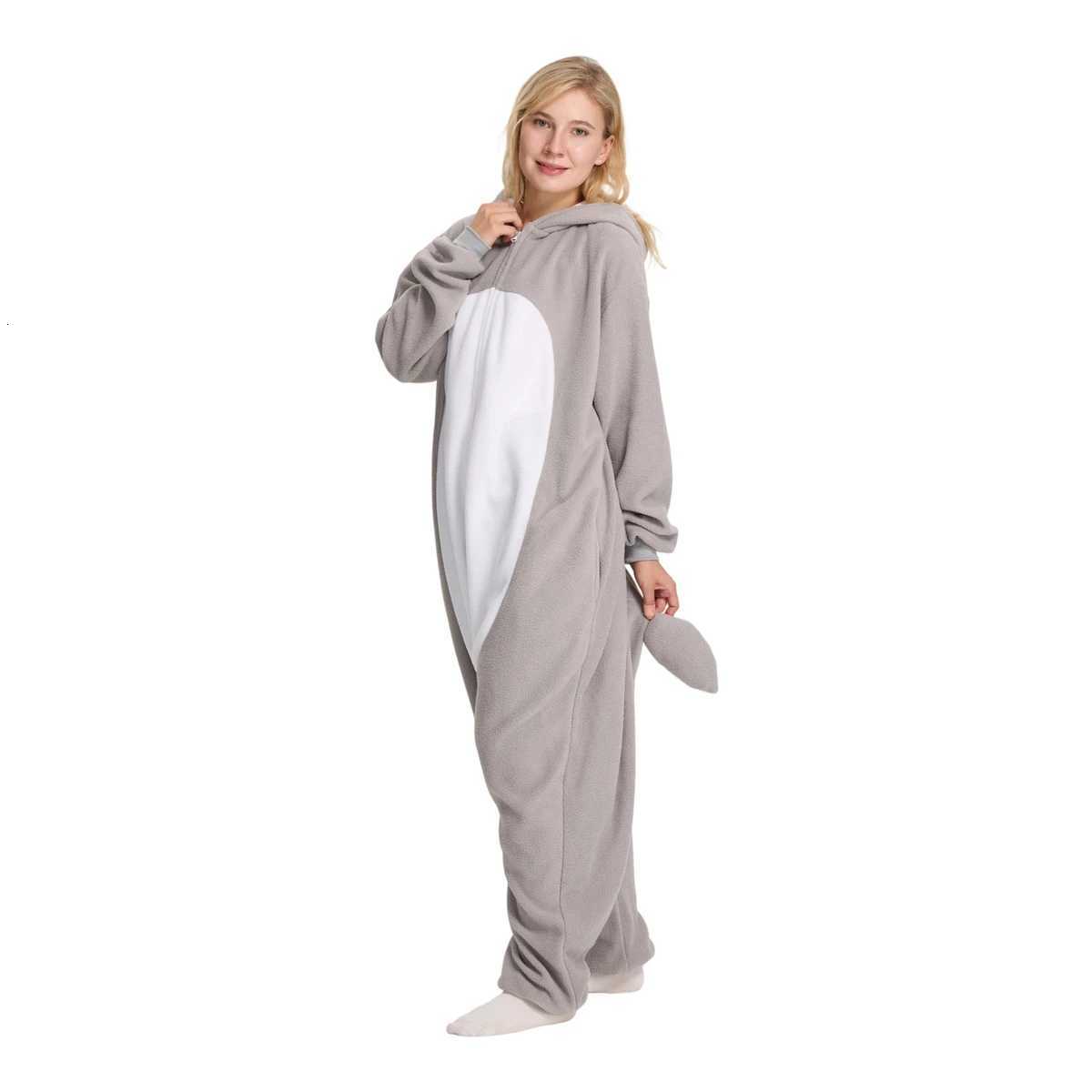 Lounge Women's Sleep ELEIMOS Halloween Onesie Gray Rabbit For Women Men Adult Animal Kigurumis Pyjamas Cartoon Pajama Homewear Cosplay CostumeC26 - view 4