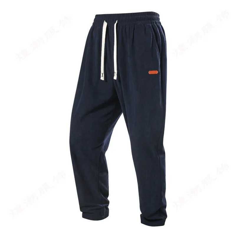 Men's Pants Spring Autumn Warm Motorcycle Jogger Corduroy Pants Men Straight Leg Sweatpants Casual Loose Harem Pants Male Sport Trousers Man D260 - view 5