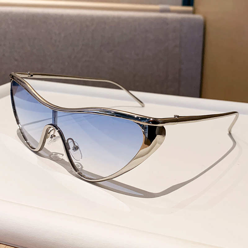 Vintage Brand Designer Sunglasses 2025 New Model Cat Eye For Women, Same Style As Yang Mi, High-End Y2k Millennium Style, Stylish Metal Sunglasses Hig
