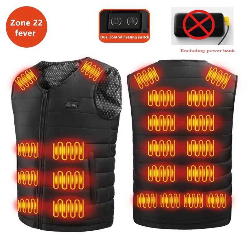 New Hoodies Outdoor Winter Jackets Unisex V-Neck 22 Zone Heat Resistant Warm Vest Middle-Aged And Elderly People Worn Both Inside And Outside Waistcoa - view 3