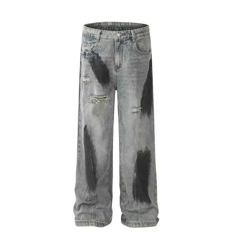 Men's Jeans 2025 New Y2K Vintage Streetwear Baggy Jeans For Men Hip Hop Fashion Ripped Jean Women Punk Harajuku Straight-Leg Denim Pants H260924 - view 7