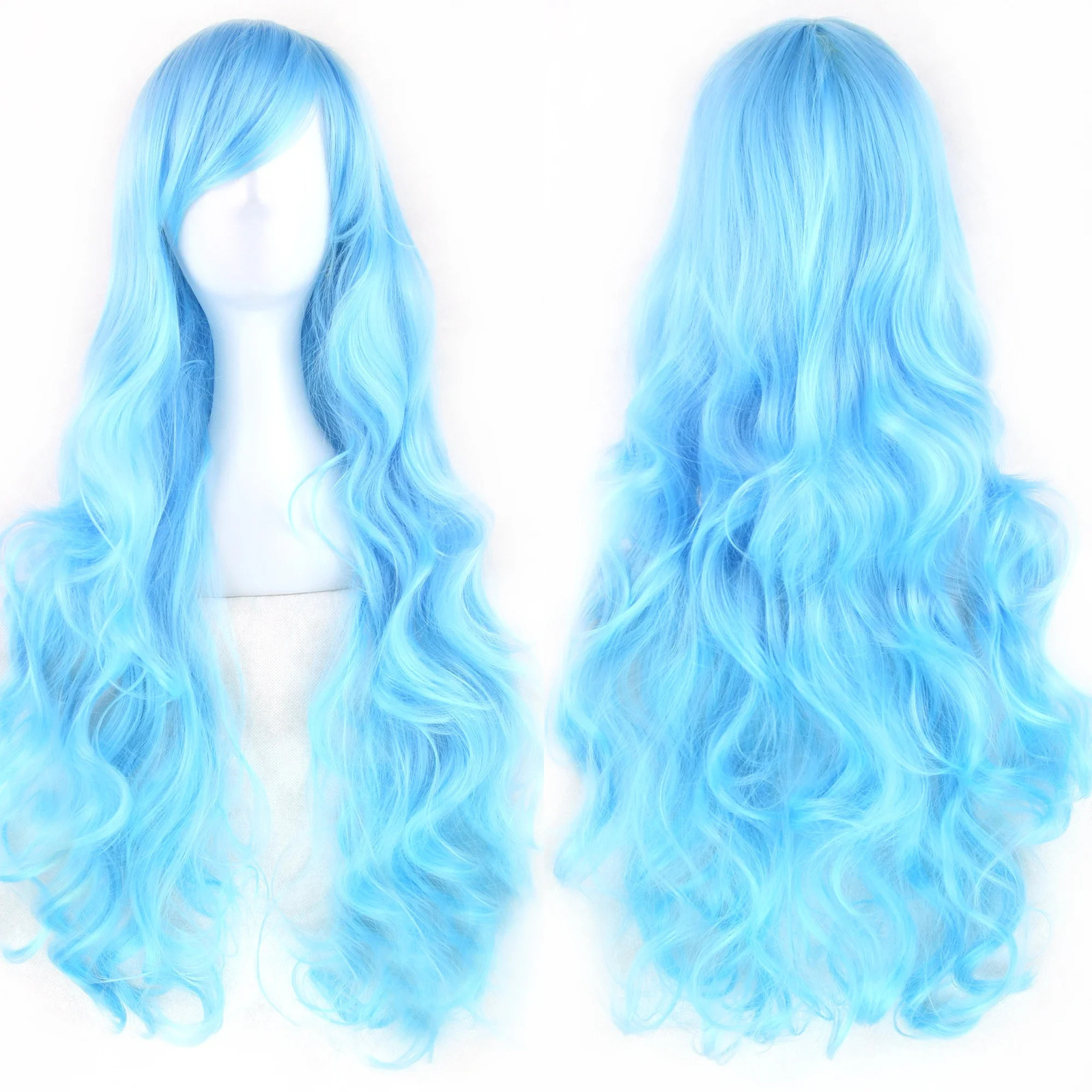 Soowee Curly Long Synthetic Hair Green Wig Hairpiece Pink Black Party Hair Cosplay Wigs for Women 260924 - view 7