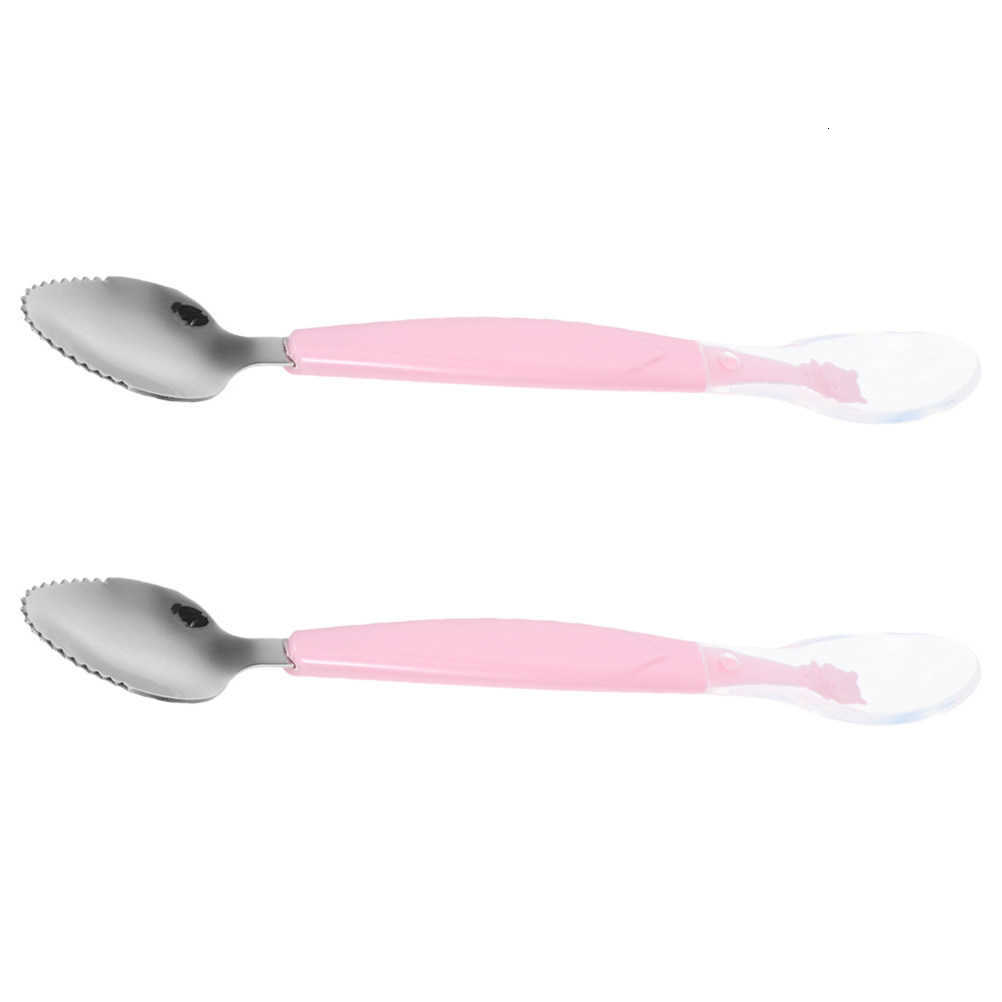 Feeding Other Baby 2Pcs Double Head Baby Spoon Silicone Feeding Tool for Purees Yogurt Smoothies Fruit Scraping Infant Toddler Food Scraper Baby C2609