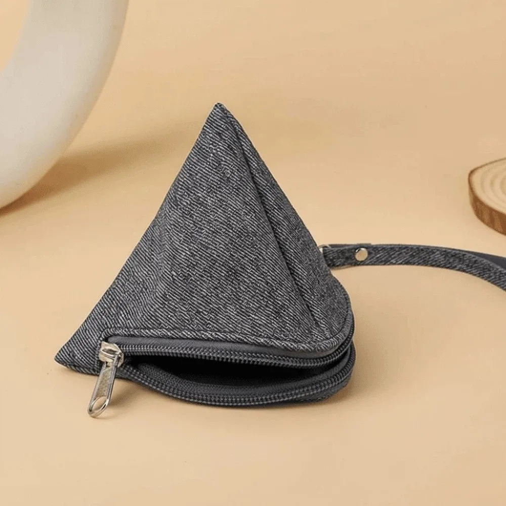 Polyester Denim Zongzi Pendant Pouch Chinese Style Solid Color Triangle Cloth Hanging Bag Antilost Mini Coin Purse Key Chain 260924 - view 5