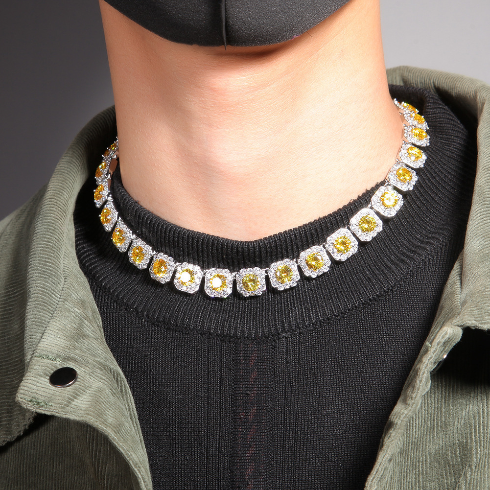Hip-hop European and American Style Gold Plated Copper Link Chain Necklace Candy-shaped Pendant for Party - view 3