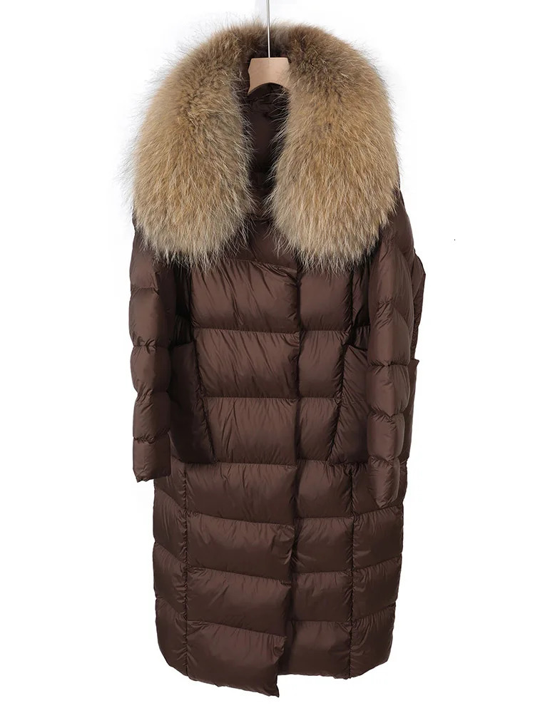Super thick 400g filling White duck down Bread Coat Female Winter Women's Extended Knee-Length y down Jacket Warm 260923