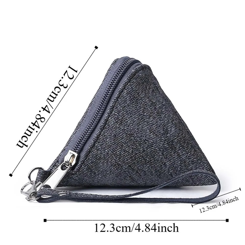 Polyester Denim Zongzi Pendant Pouch Chinese Style Solid Color Triangle Cloth Hanging Bag Antilost Mini Coin Purse Key Chain 260924 - view 6
