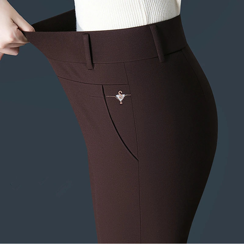 2026 Women's Black Stretch Suit Pants Fashion Purple Slim Trousers Green Brown Pantalones 27-34 260923 - view 7