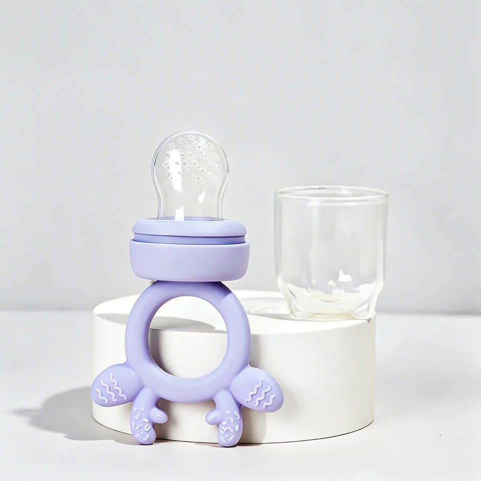 Feeding Other Baby BPA Free Baby Fruit Food Feeder with Dust Cover Deer Silicone Teething Nibbler 3 Colors Toddler Vegetable Feeding Pacifier Teether 