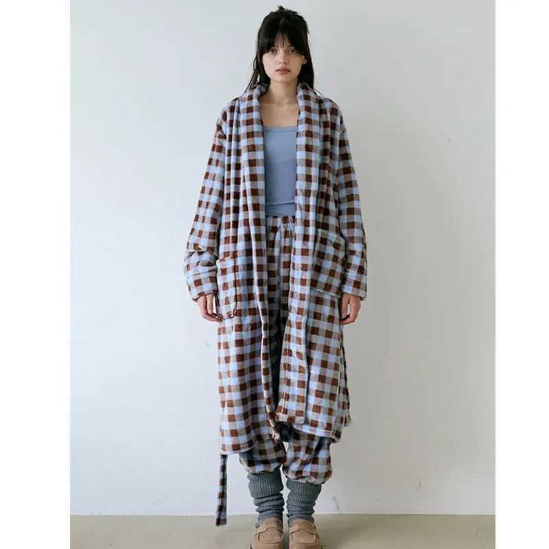Lounge Women's Sleep Women Men Plush Soft Robe Fluffy Bathrobe Fleece Spa Robe And Long Pants 2 Piece Clothes Female Super Soft Long Cozy Bathrob - view 4