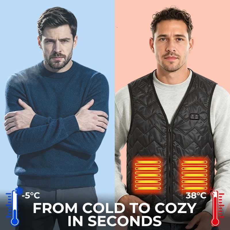 Heating Outdoor Jackets Hoodies 8 Areas Smart Heated Winter Vest USB Rechargeable Quick Heat Windproof Sleeveless Jacket For Ski Fishing Hiking Unisex - view 5
