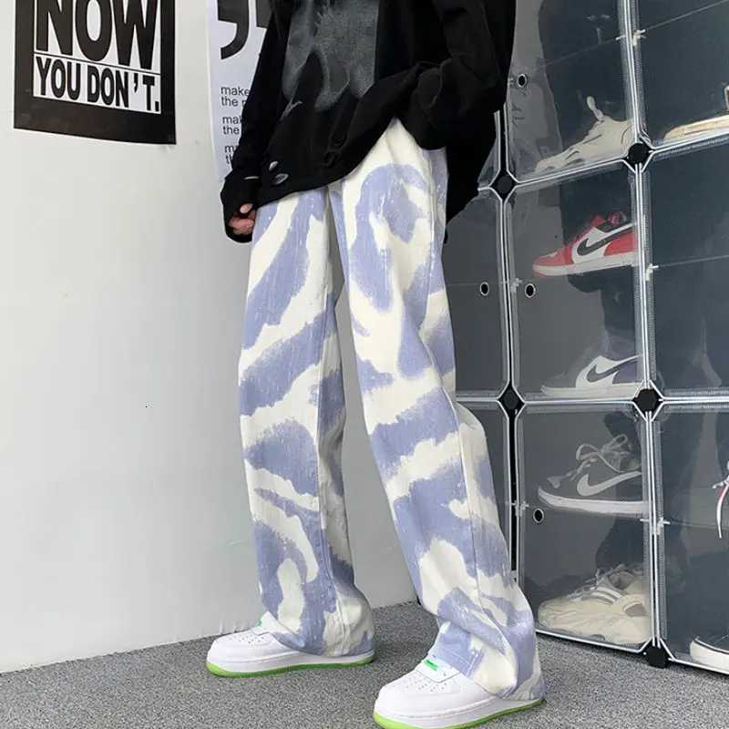 Men's Pants High Street Tie-Dye Casual Pants Men's and Men 2025 Summer New Loose Straight Leg Full Length Mid-waist Versatile Pants Male D26 - view 5