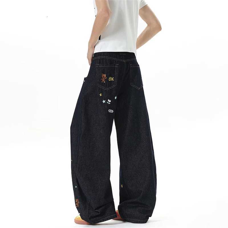 Men's Jeans Spring Cartoon Embroidered Baggy Straight Jeans For Man High Street Fashion Denim Curved Pants Hip Hop Punk Y2K Vintage Jean H260924 - view 7