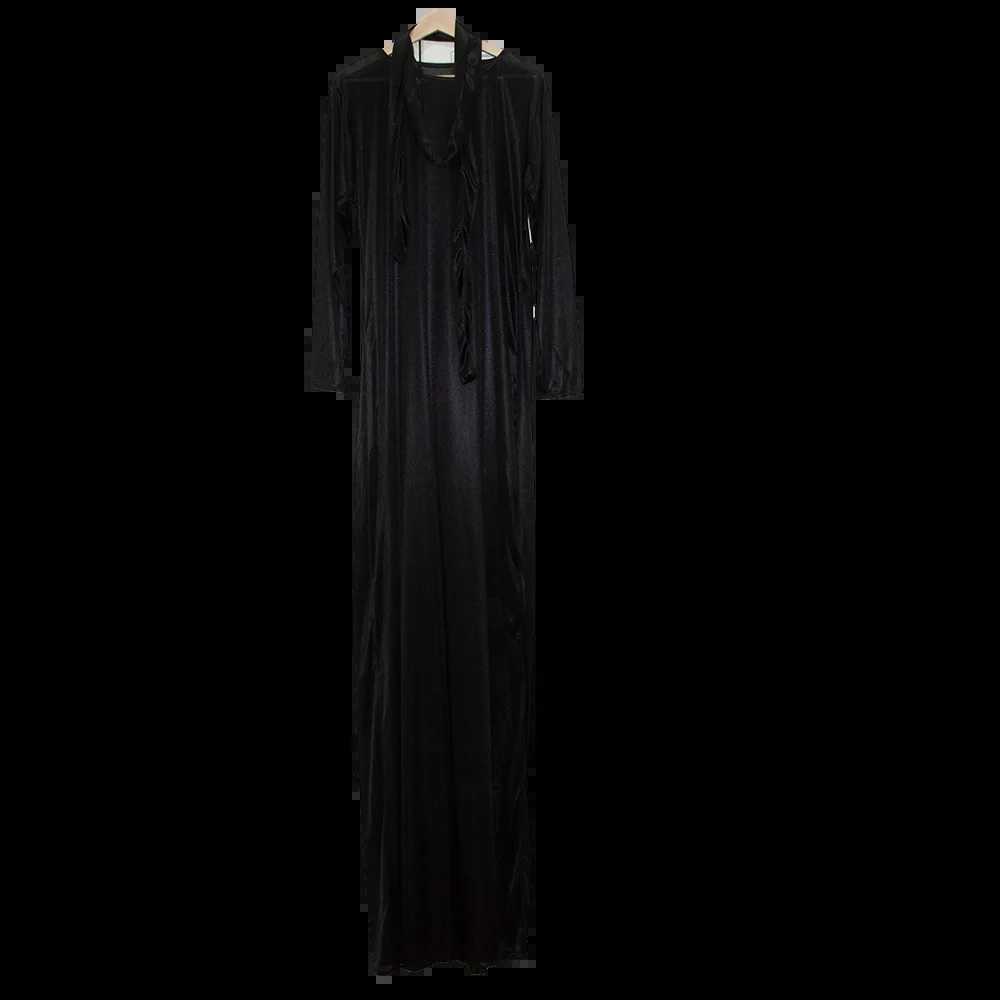 Sleep Lounge Women's Glossy Women Satin Long Sleeve Dress Loose Lace Up Maxi Dress Plus Size Sleeping RobeC260924 - view 4