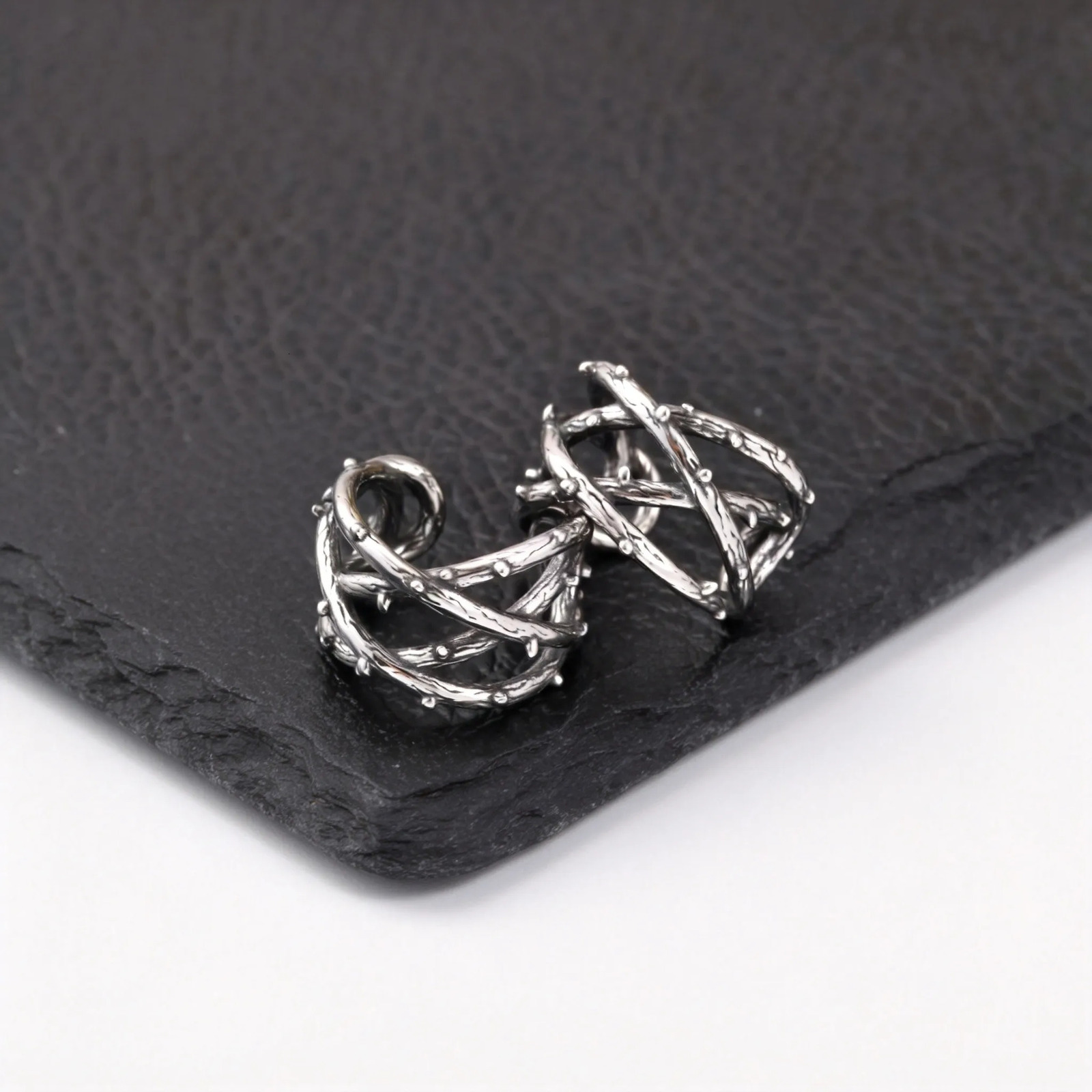 Vintage Punk Viking Clip Earrings for Men Boys Anti Allergy Stainless Steel No Pierced Ear Bone Cuff Birthday Father Gift 260910 - view 7
